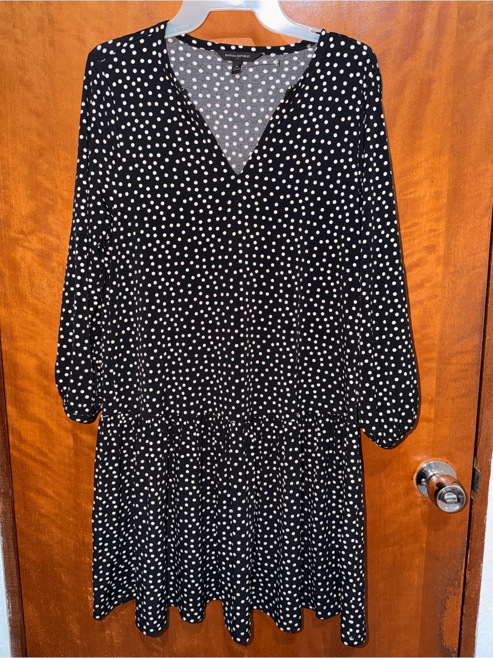 Banana Republic Black Dress with White Polka Dots